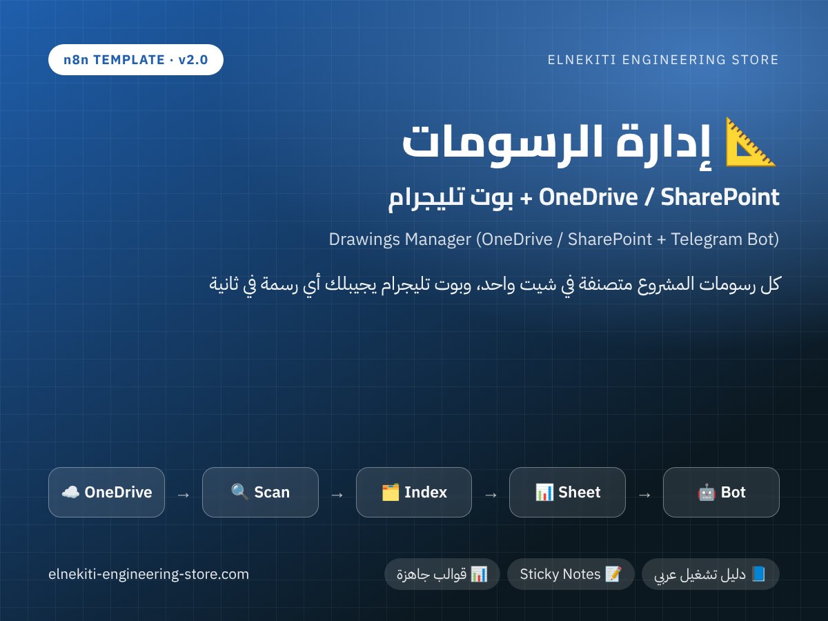 إدارة الرسومات — OneDrive + بوت تليجرام (n8n)